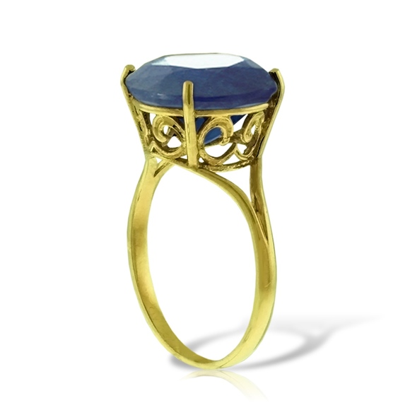 14KGOLD RING WITH NATURAL 12.0 MM ROUND SAPPHIRE